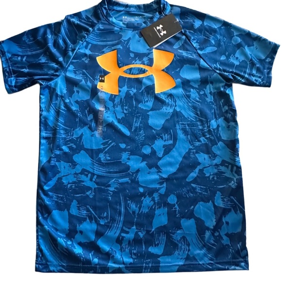 NWT Under Armour Boys Loose Fit Tech Big Logo Raglan Sleeved Athletic T Shirt - Picture 5 of 9